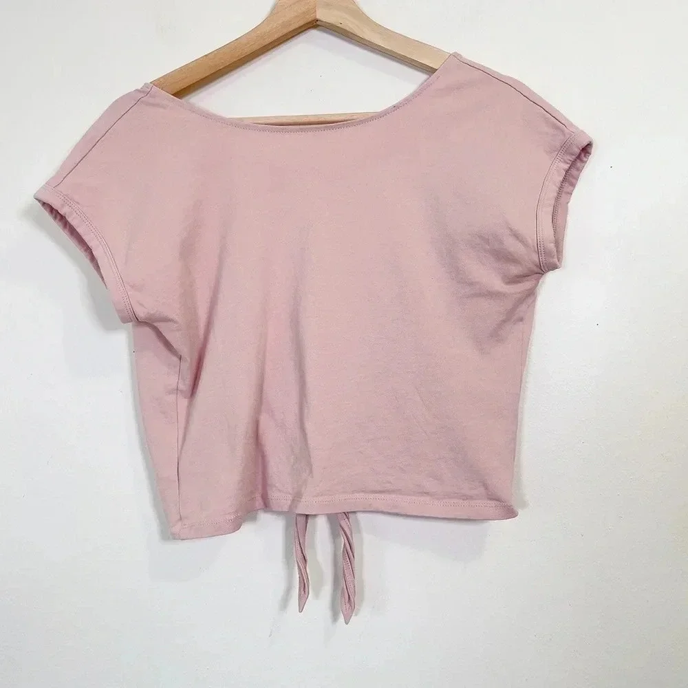 Aritzia Wilfred Adela  Tshirt Open Back Light Pink - Picture 2 of 9